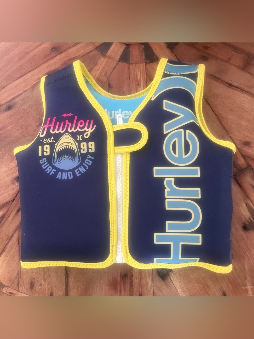 Hurley Swim Vest 2-4 yrs 33-66 lbs 15-30 Kg Neoprene Blue Yellow